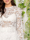 Sheer<b style="color:White;"><font size="1"> -</font></b>Guipure<b style="color:White;"><font size="1"> -</font></b>Lace Top & Skirt Set