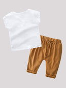 Toddler<b style="color:White;"><font size="1"> -</font></b>Boys<b style="color:White;"><font size="1"> -</font></b>Letter<b style="color:White;"><font size="1"> -</font></b>Print Tee With Drawstring Pants