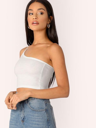 One<b style="color:White;"><font size="1"> -</font></b>Shoulder Rib-knit Top