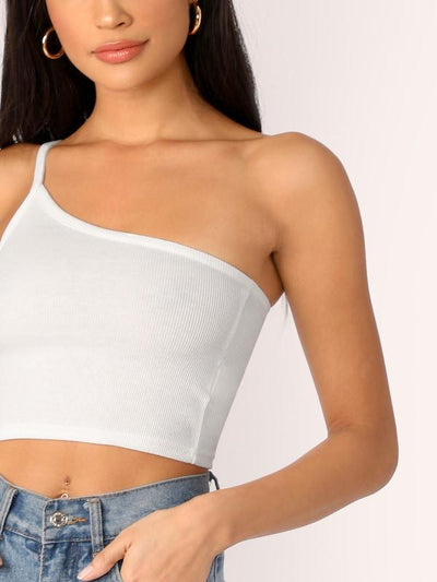 One<b style="color:White;"><font size="1"> -</font></b>Shoulder Rib-knit Top