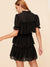 Tie<b style="color:White;"><font size="1"> -</font></b>Neck Ruffle Trim Layered Mesh Dress