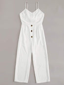 Knot<b style="color:White;"><font size="1"> -</font></b>Back<b style="color:White;"><font size="1"> -</font></b>Button Detail Cami Jumpsuit