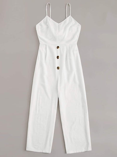 Knot<b style="color:White;"><font size="1"> -</font></b>Back<b style="color:White;"><font size="1"> -</font></b>Button Detail Cami Jumpsuit