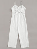 Knot<b style="color:White;"><font size="1"> -</font></b>Back<b style="color:White;"><font size="1"> -</font></b>Button Detail Cami Jumpsuit