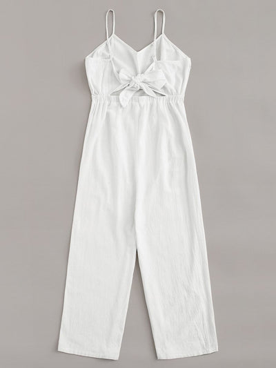 Knot<b style="color:White;"><font size="1"> -</font></b>Back<b style="color:White;"><font size="1"> -</font></b>Button Detail Cami Jumpsuit