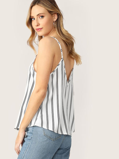 Double<b style="color:White;"><font size="1"> -</font></b>V Striped Cami Top