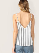 Double<b style="color:White;"><font size="1"> -</font></b>V Striped Cami Top