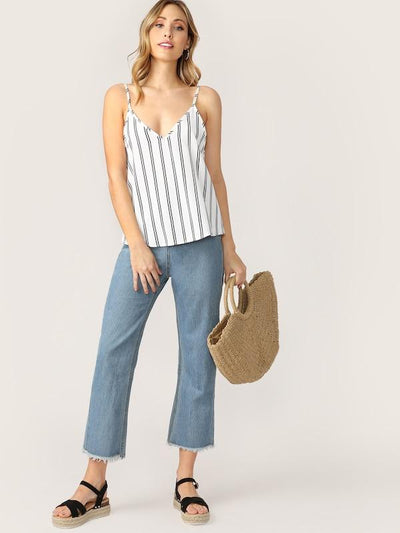 Double<b style="color:White;"><font size="1"> -</font></b>V Striped Cami Top