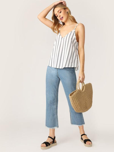 Double<b style="color:White;"><font size="1"> -</font></b>V Striped Cami Top