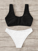 Lace-up<b style="color:White;"><font size="1"> -</font></b>Scoop<b style="color:White;"><font size="1"> -</font></b>Neck Top With Panty Bikini