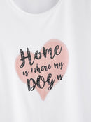 Letter<b style="color:White;"><font size="1"> -</font></b>And Heart Print Tee