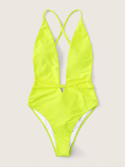 U-Plunge<b style="color:White;"><font size="1"> -</font></b>Criss<b style="color:White;"><font size="1"> -</font></b>Cross Backless One Piece Swim