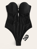 Contrast<b style="color:White;"><font size="1"> -</font></b>Mesh<b style="color:White;"><font size="1"> -</font></b>Underwire<b style="color:White;"><font size="1"> -</font></b>High Leg One Piece Swimsuit