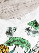 Leaf<b style="color:White;"><font size="1"> -</font></b>Print<b style="color:White;"><font size="1"> -</font></b>Piping Contrast Cutout Side Monokini