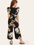 Girls<b style="color:White;"><font size="1"> -</font></b>Flower Print Ruffle Jumpsuit