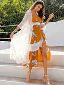 Embroidery<b style="color:White;"><font size="1"> -</font></b>Sheer Longline Cover Up