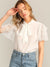 Beaded<b style="color:White;"><font size="1"> -</font></b>Layered Sleeve Tie Neck Top