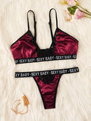 Letter<b style="color:White;"><font size="1"> -</font></b>Tape Satin Lingerie Set