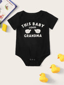 Baby<b style="color:White;"><font size="1"> -</font></b>Slogan Print Popper Jumpsuit