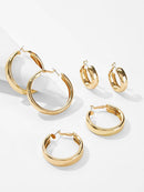 Simple<b style="color:White;"><font size="1"> -</font></b>Design Hoop Earrings 3pairs