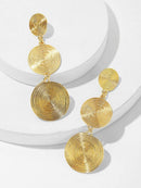 Layered<b style="color:White;"><font size="1"> -</font></b>Spiral<b style="color:White;"><font size="1"> -</font></b>Engraved Round Drop Earrings 1pair