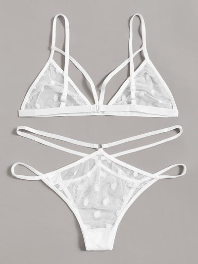 Polka<b style="color:White;"><font size="1"> -</font></b>Dot<b style="color:White;"><font size="1"> -</font></b>Harness Sheer Lingerie Set