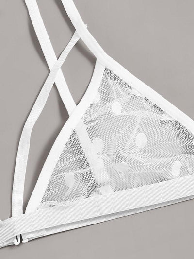 Polka<b style="color:White;"><font size="1"> -</font></b>Dot<b style="color:White;"><font size="1"> -</font></b>Harness Sheer Lingerie Set