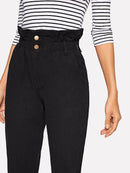 Rolled<b style="color:White;"><font size="1"> -</font></b>Hem<b style="color:White;"><font size="1"> -</font></b>Frill High Waist Jeans