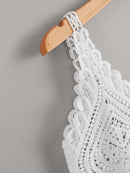 Crochet<b style="color:White;"><font size="1"> -</font></b>Sheer<b style="color:White;"><font size="1"> -</font></b>Fringe Hem Top