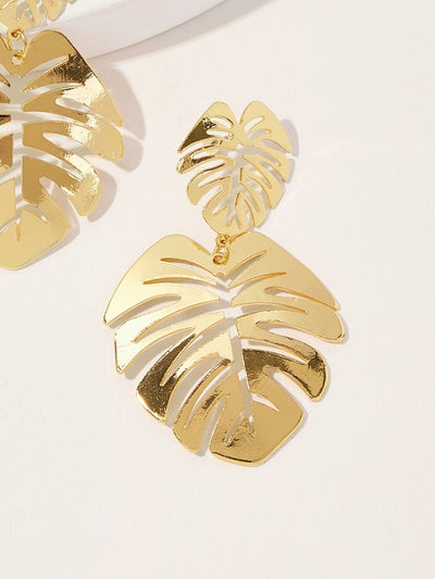 Double<b style="color:White;"><font size="1"> -</font></b>Leaf<b style="color:White;"><font size="1"> -</font></b>Shaped Drop Earrings 1pair