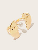 Moon<b style="color:White;"><font size="1"> -</font></b>Shaped<b style="color:White;"><font size="1"> -</font></b>Link Cuff Ring 1pc