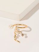 Faux<b style="color:White;"><font size="1"> -</font></b>Pearl<b style="color:White;"><font size="1"> -</font></b>Detail Cuff Ring 1pc