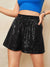 Drawstring<b style="color:White;"><font size="1"> -</font></b>Waist Sequins Shorts