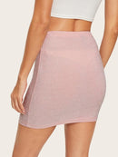 High<b style="color:White;"><font size="1"> -</font></b>Waist Glitter Bodycon Skirt