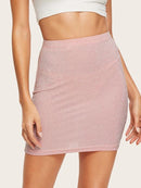 High<b style="color:White;"><font size="1"> -</font></b>Waist Glitter Bodycon Skirt