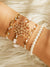 Snowflake &<b style="color:White;"><font size="1"> -</font></b>Faux Pearl Beaded Bracelet 4pcs