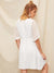 Embroidered<b style="color:White;"><font size="1"> -</font></b>Eyelet<b style="color:White;"><font size="1"> -</font></b>Lantern Sleeve Solid Dress