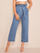 Waist<b style="color:White;"><font size="1"> -</font></b>Straight<b style="color:White;"><font size="1"> -</font></b>Leg Crop Jeans