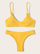 V<b style="color:White;"><font size="1"> -</font></b>Plunge<b style="color:White;"><font size="1"> -</font></b>Top With Hipster Bikini Set