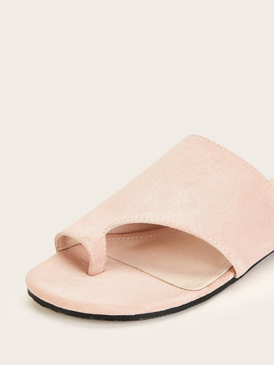 Plain<b style="color:White;"><font size="1"> -</font></b>Suede Flat Slippers