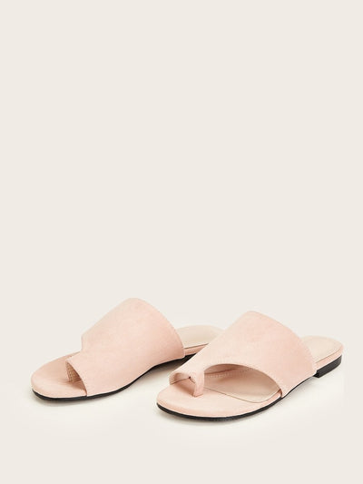 Plain<b style="color:White;"><font size="1"> -</font></b>Suede Flat Slippers