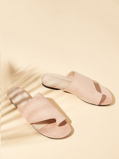 Plain<b style="color:White;"><font size="1"> -</font></b>Suede Flat Slippers