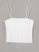 Solid<b style="color:White;"><font size="1"> -</font></b>Rib-knit Cami Top