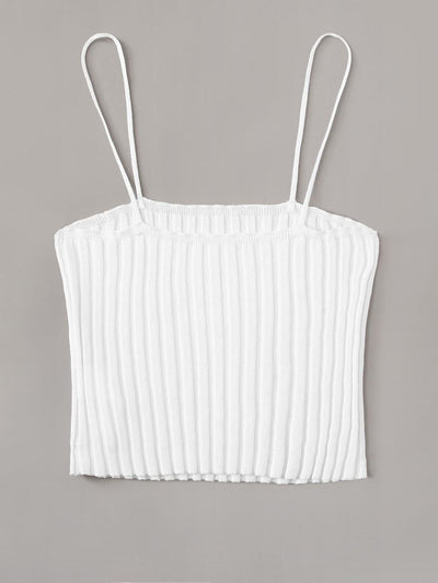 Solid<b style="color:White;"><font size="1"> -</font></b>Rib-knit Cami Top