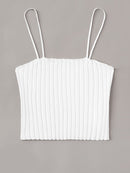 Solid<b style="color:White;"><font size="1"> -</font></b>Rib-knit Cami Top