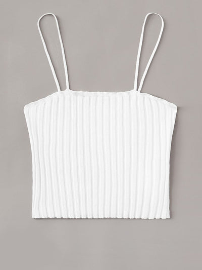 Solid<b style="color:White;"><font size="1"> -</font></b>Rib-knit Cami Top