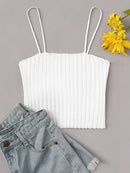 Solid<b style="color:White;"><font size="1"> -</font></b>Rib-knit Cami Top