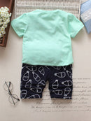 Toddler<b style="color:White;"><font size="1"> -</font></b>Boys<b style="color:White;"><font size="1"> -</font></b>Feeder Print Tee With Shorts