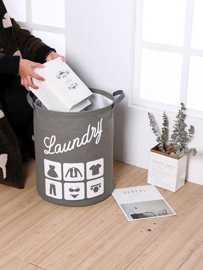 Letter<b style="color:White;"><font size="1"> -</font></b>Print Drawstring Storage Basket