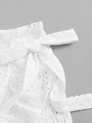 Lace<b style="color:White;"><font size="1"> -</font></b>Eyelet<b style="color:White;"><font size="1"> -</font></b>Ruffle<b style="color:White;"><font size="1"> -</font></b>Knot Top & Wrap Belted Skirt Set